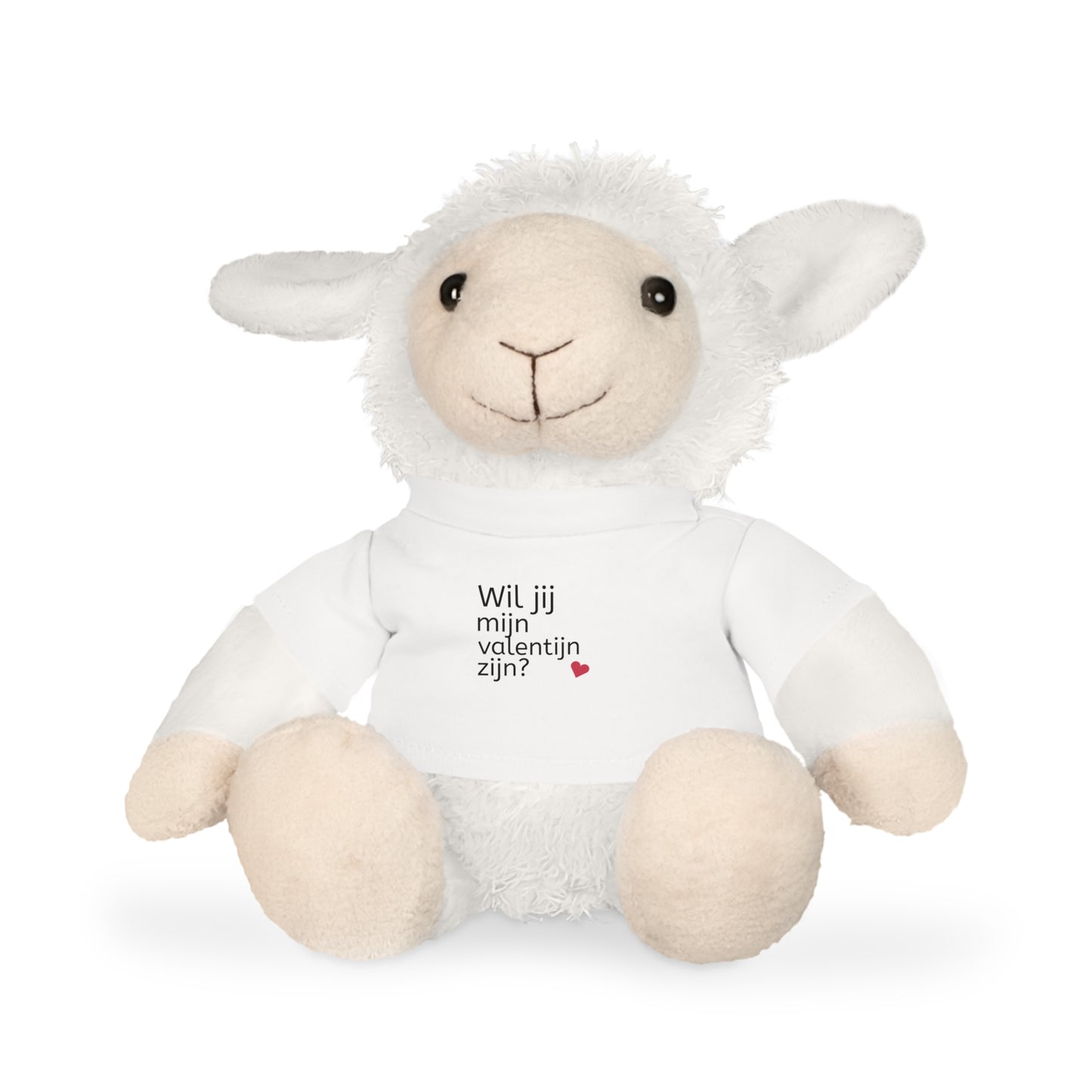 Zachte lieve knuffel met T-Shirt Valentijnsdag Boodschap, Liefde, Schattig, Knuffel, Hart, Liefde - Wil jij mijn Valentijn zijn?