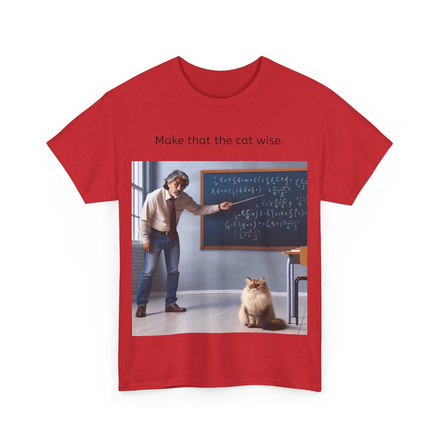 Grappige Unisex Katoenen T-Shirt - Make that the cat wise - Pun Funny Dutch Shirt Language Gift Idea