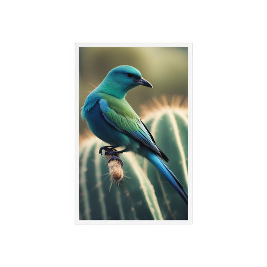 Acrylic Sign, Natural Bird Cacti Design, Home Office Decor Trend, Beautiful Country Style, Gift, Desk, Bureau Cadeu Idee Vogel Cactus