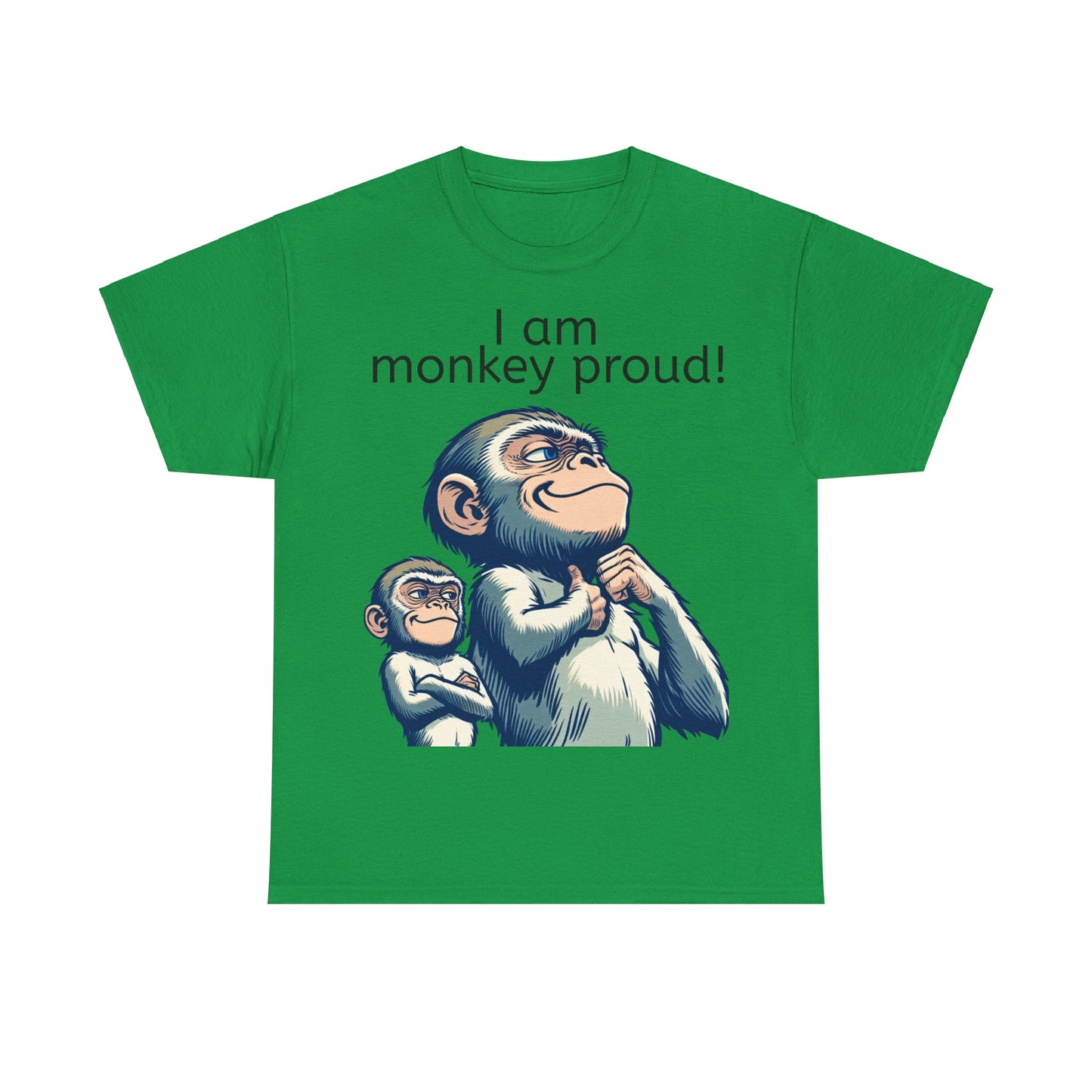 Grappige Unisex Katoenen T-shirt  - Monkey proud - Pun Funny Dutch Shirt Language Gift Idea Leuk Aap Apen Trots Proud
