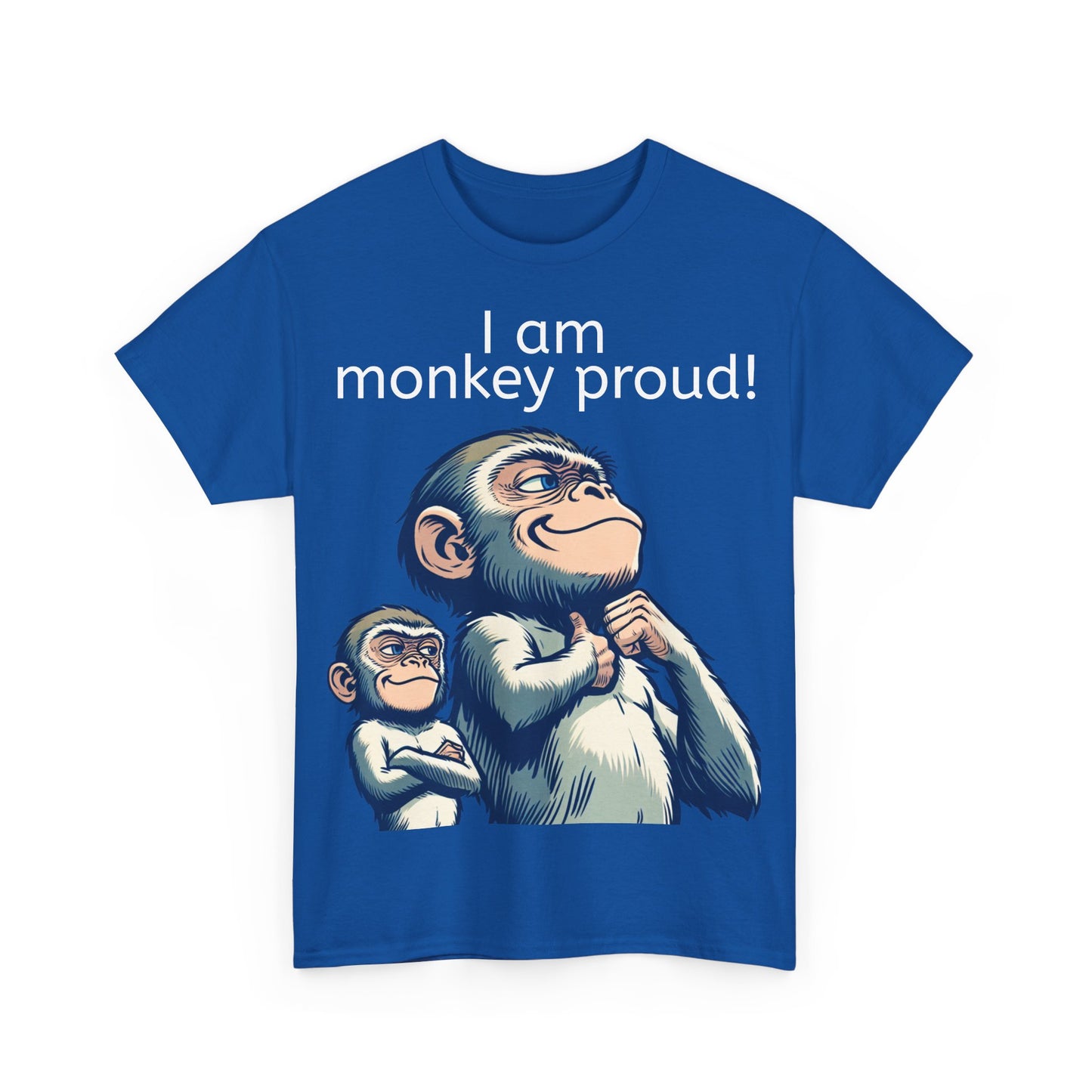 Grappige Unisex Katoenen T-shirt  - Monkey proud - Pun Funny Dutch Shirt Language Gift Idea Leuk Aap Apen Trots Proud