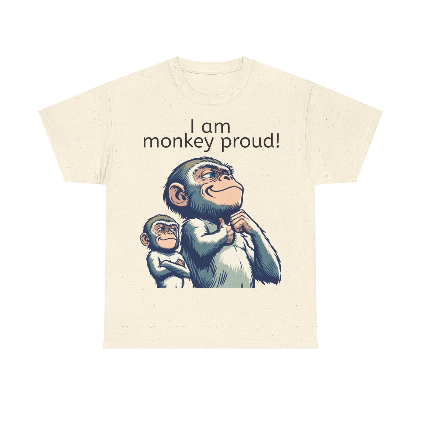 Grappige Unisex Katoenen T-shirt  - Monkey proud - Pun Funny Dutch Shirt Language Gift Idea Leuk Aap Apen Trots Proud