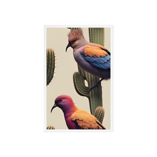 Acrylic Sign, Natural Bird Cacti Design, Home Office Decor Trend, Beautiful Country Style, Gift, Desk, Bureau Cadeu Idee Vogel Cactus
