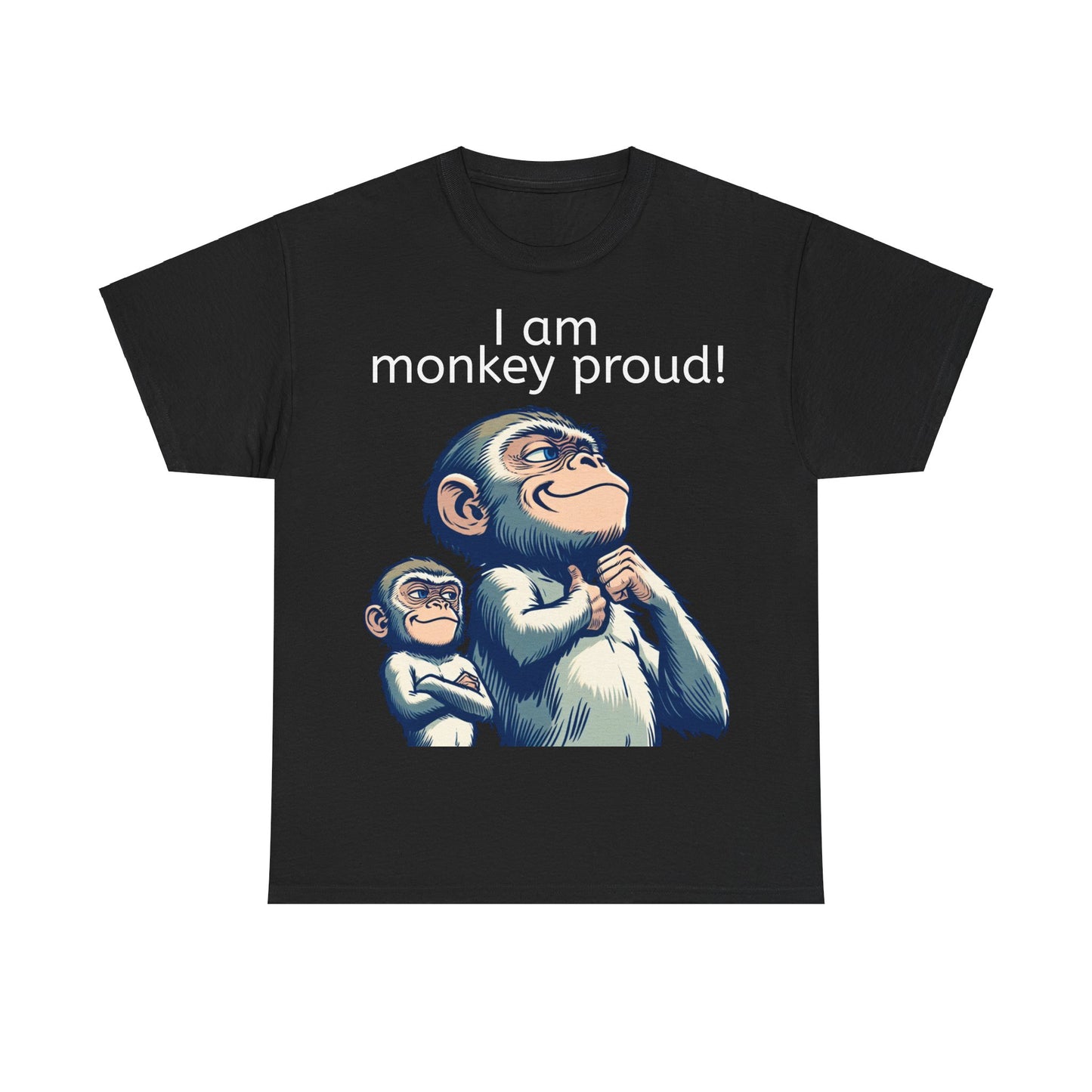 Grappige Unisex Katoenen T-shirt  - Monkey proud - Pun Funny Dutch Shirt Language Gift Idea Leuk Aap Apen Trots Proud