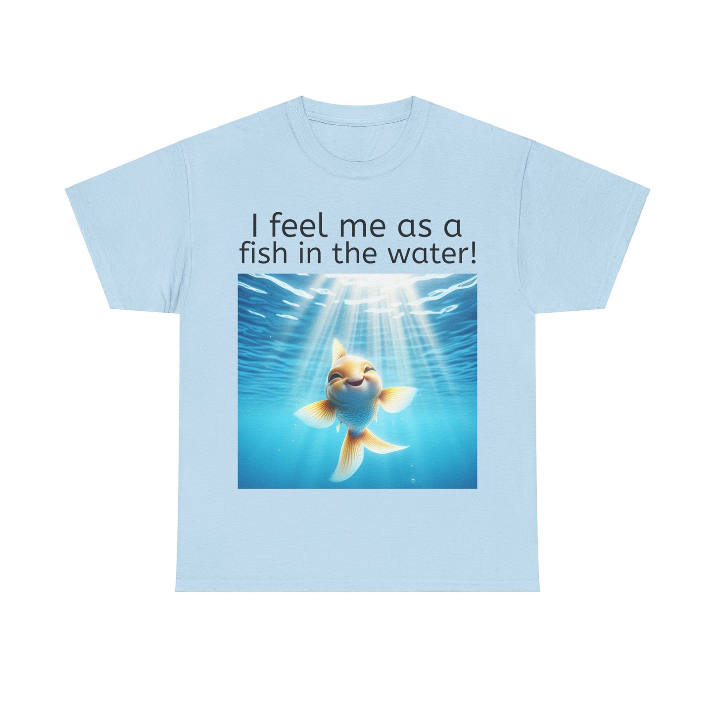 Grappige Unisex Katoenen T-Shirt - Fish in the water - Pun Funny Dutch Shirt Language Gift Idea Leuk