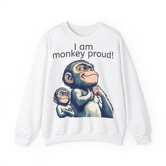 Grappige Unisex Sweatshirt - Monkey proud - Pun Funny Dutch Sweatshirt Language Gift Idea Leuk Vis Water Cadeau Idee Aap Apen Animal Leuk