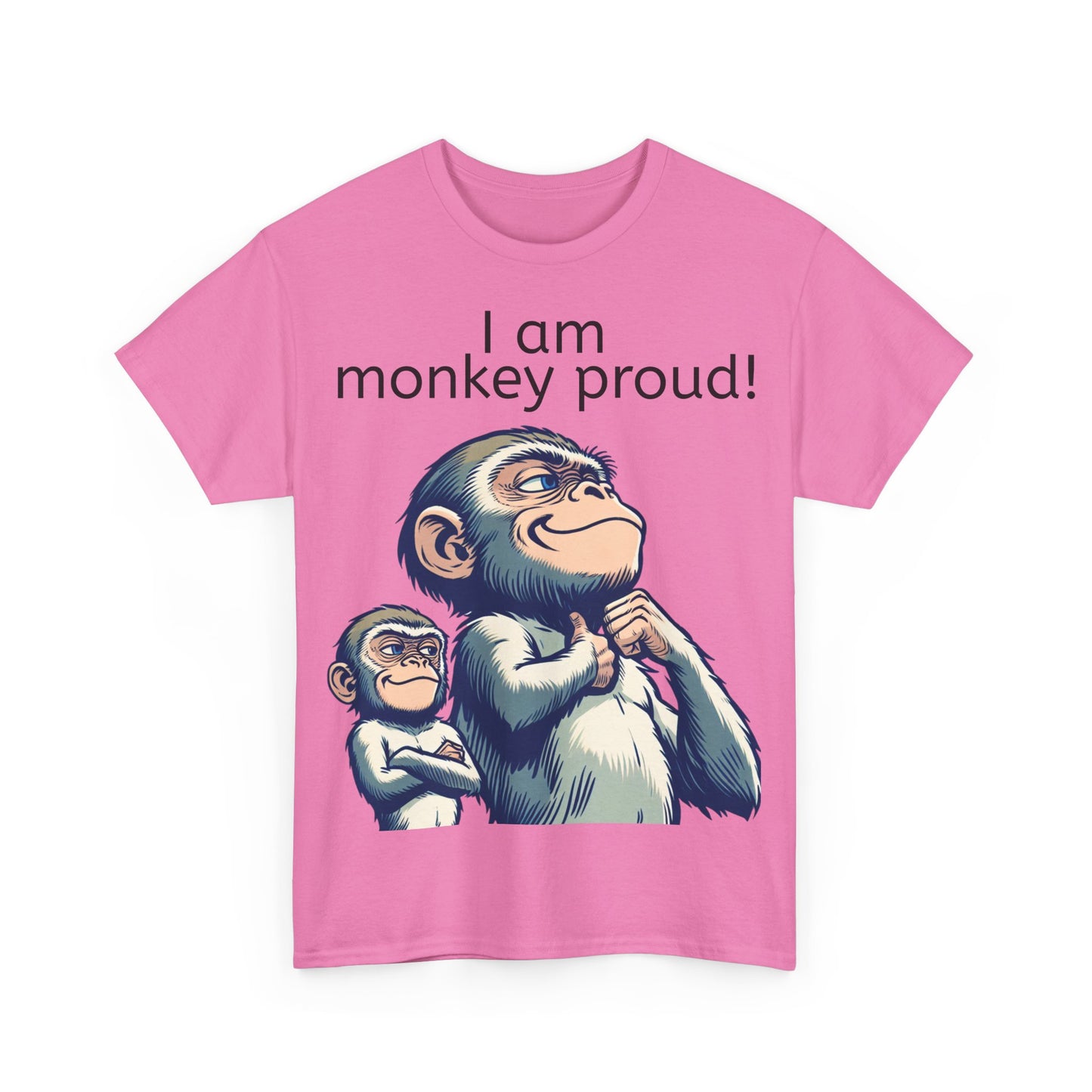 Grappige Unisex Katoenen T-shirt  - Monkey proud - Pun Funny Dutch Shirt Language Gift Idea Leuk Aap Apen Trots Proud