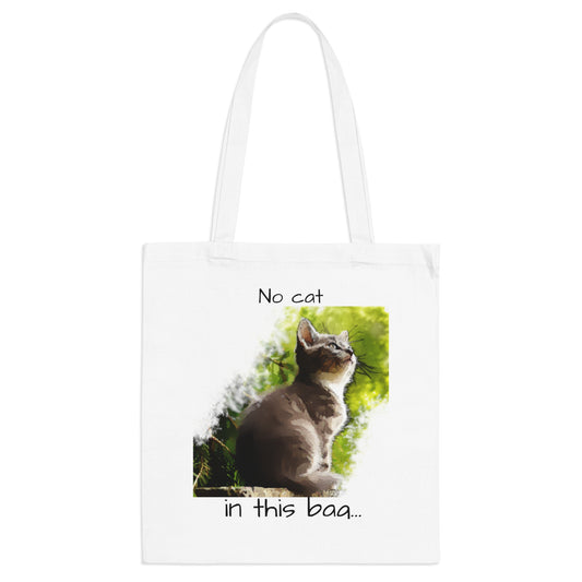 Kat Grappige Katoenen Tas - Cute and Practical Shopping tote Bag - No Cat in Bag - Cat Lover Gift, Eco-Friendly, Herbruikbaar, Lief Schattig