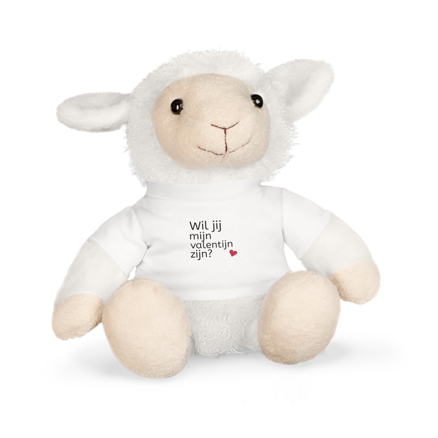 Zachte lieve knuffel met T-Shirt Valentijnsdag Boodschap, Liefde, Schattig, Knuffel, Hart, Liefde - Wil jij mijn Valentijn zijn?