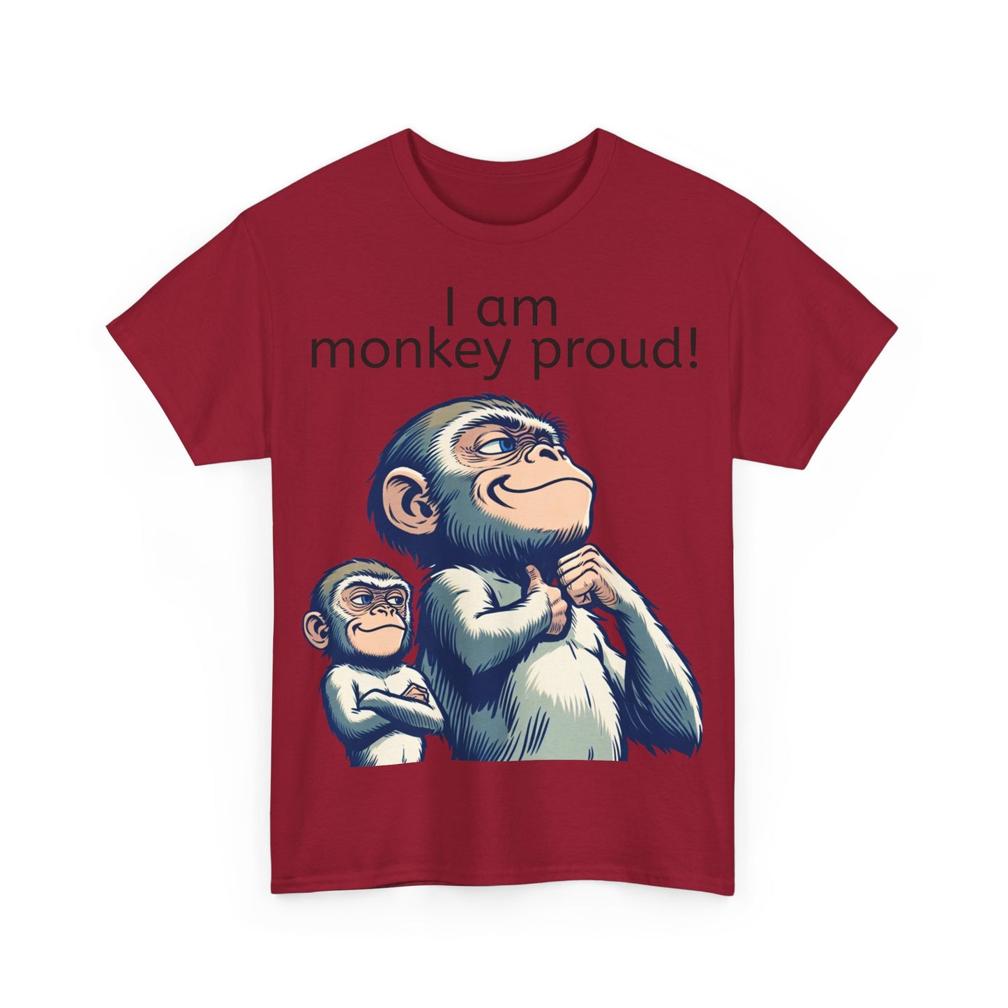 Grappige Unisex Katoenen T-shirt  - Monkey proud - Pun Funny Dutch Shirt Language Gift Idea Leuk Aap Apen Trots Proud